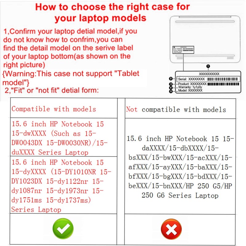 Alapmk Protective Case for 15.6" HP Notebook 15 15-dwXXXX 15-DW0043DX/15-dyXXXX 15-DY1010NR/15-efXXXX 15-EF0023DX/15s-fqXXXX/HP 255 G8/HP 250 G8 [Not fit 15-daXXXX/15-dbXXXX/15-bsXXX/15-bwXXX],Black - Image 2